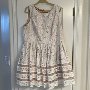 Eliza J cream and champagne dress